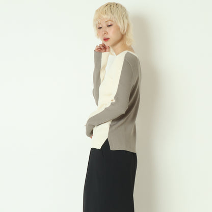 前後2WAY配色リブニット  256704