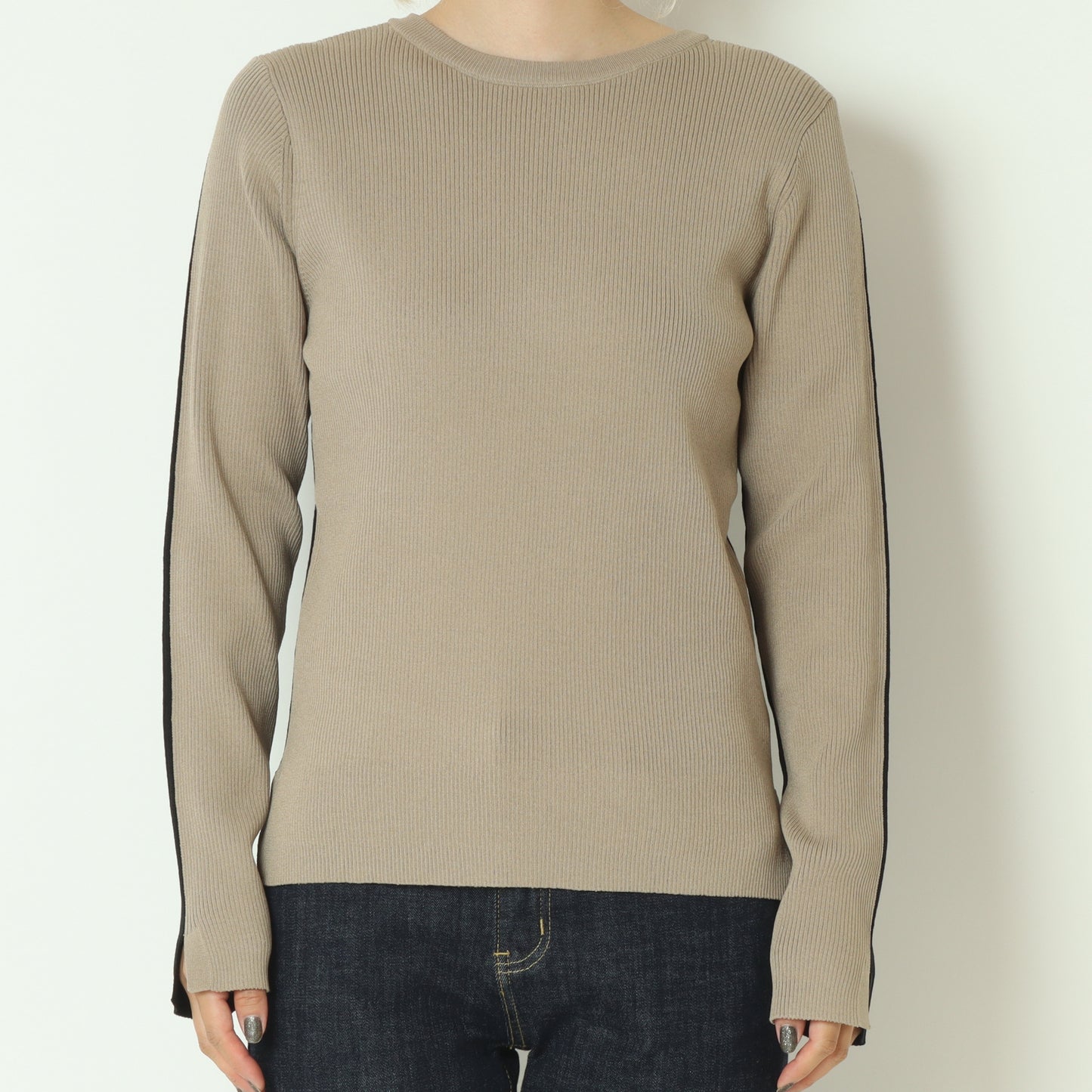 前後2WAY配色リブニット  256704