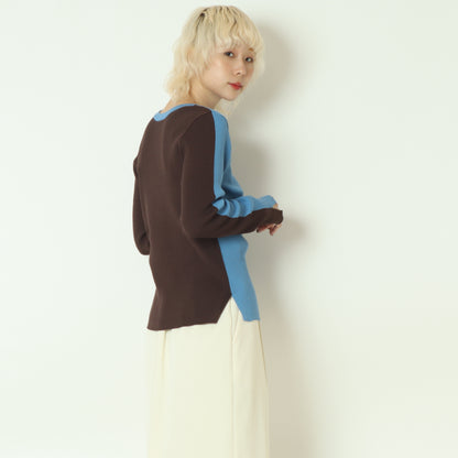 前後2WAY配色リブニット  256704