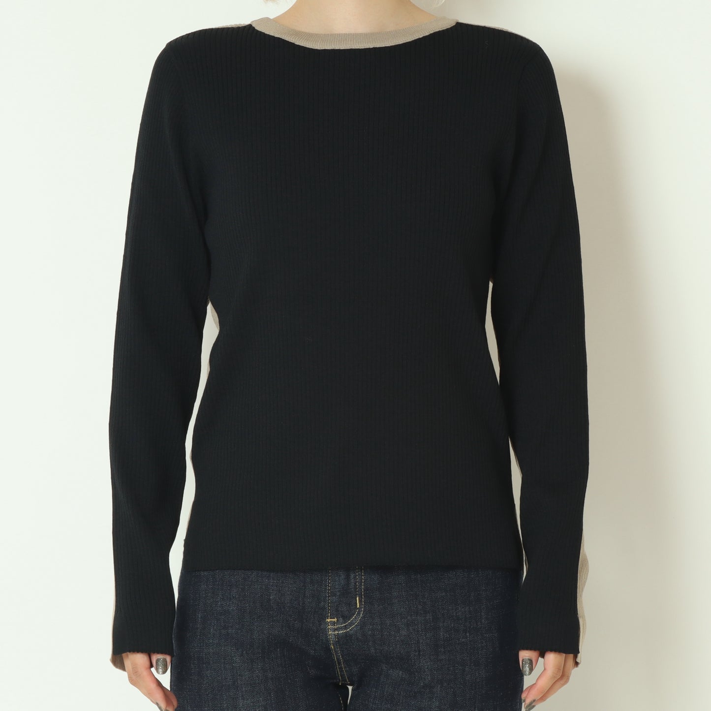 前後2WAY配色リブニット  256704