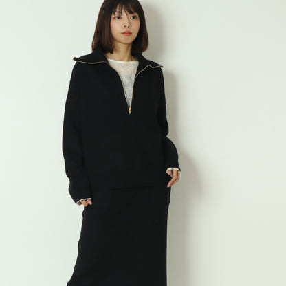 Wジャガードハーフジッププルオーバー　256707