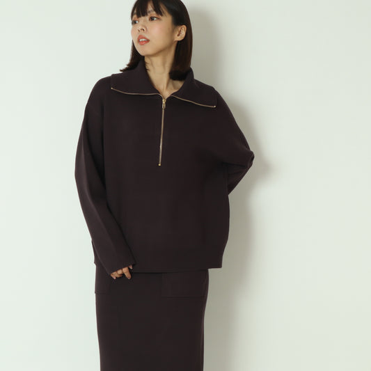 Wジャガードハーフジッププルオーバー　256707