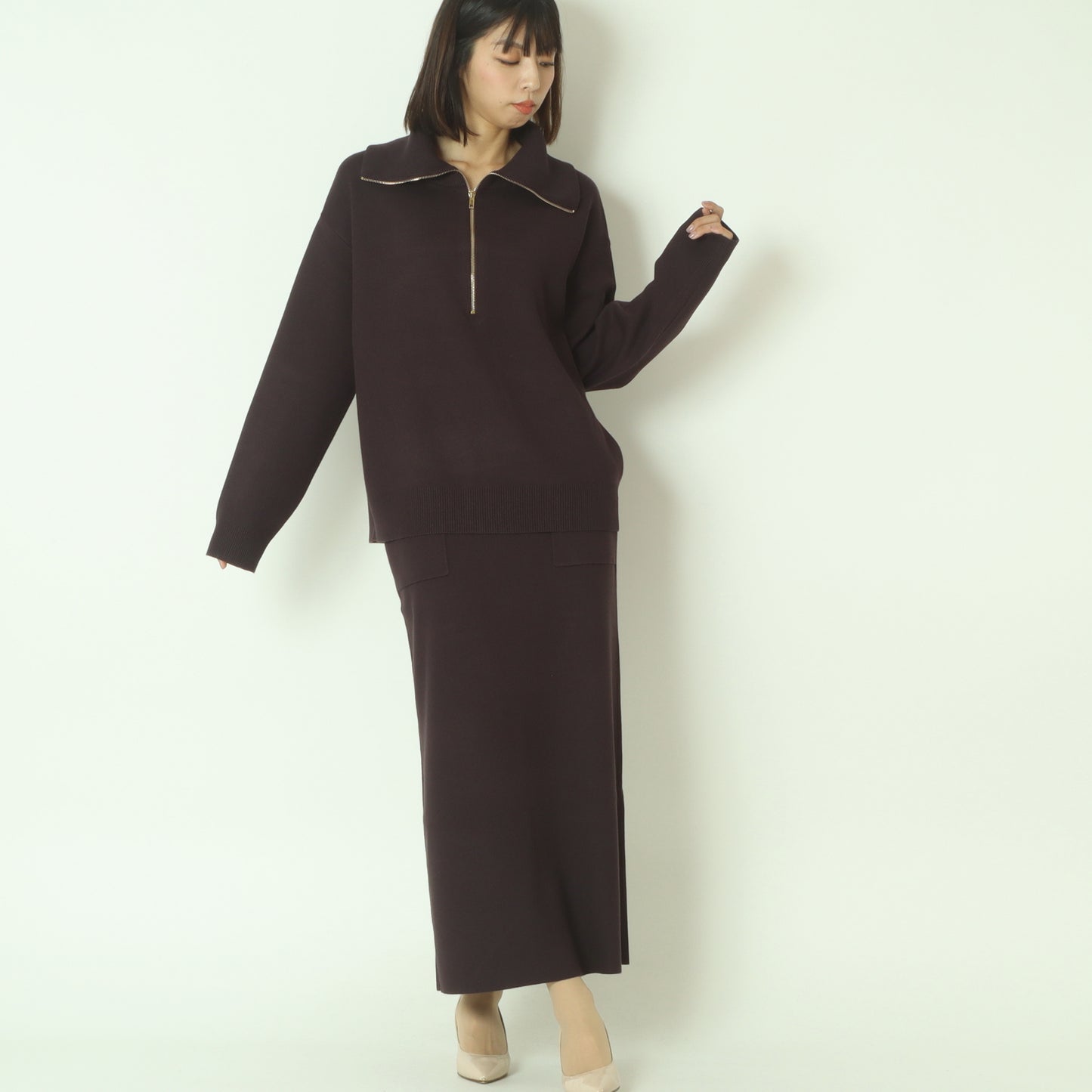 バックスリットニットスカート  256708