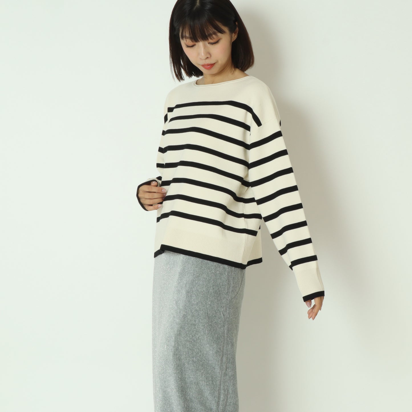 ボーダーWジャガードプルオーバー　256750