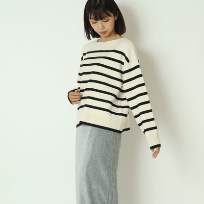 ボーダーWジャガードプルオーバー　256750