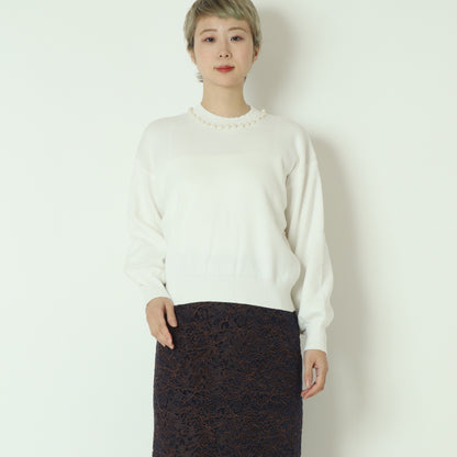 パールクルーネックニット 771215