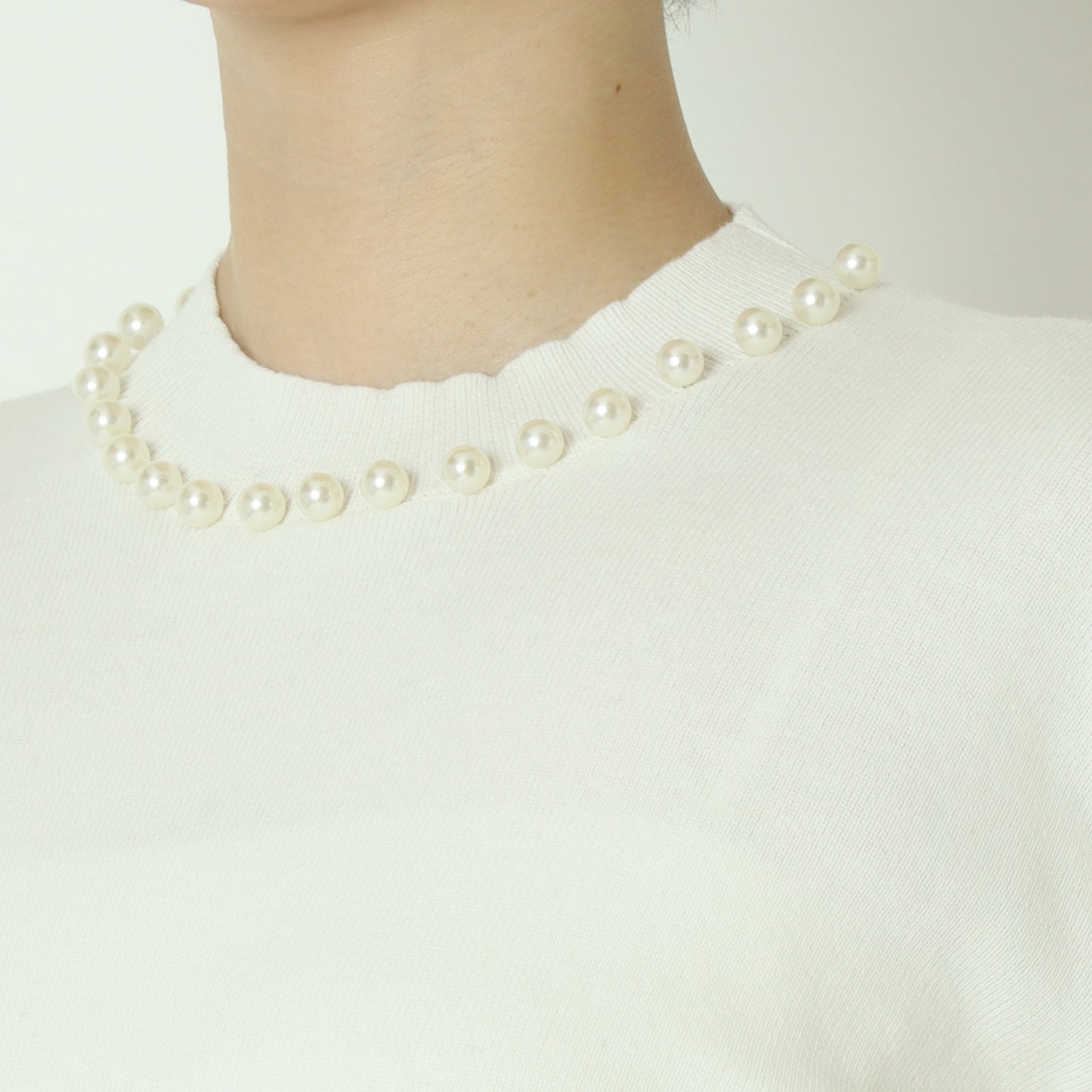 パールクルーネックニット 771215