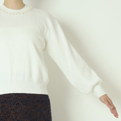 パールクルーネックニット 771215