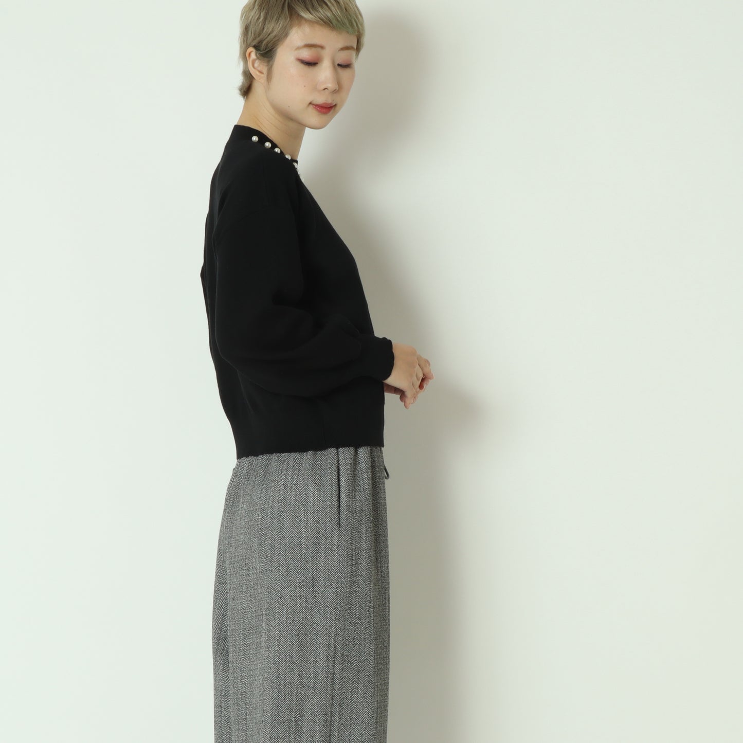 パールクルーネックニット 771215