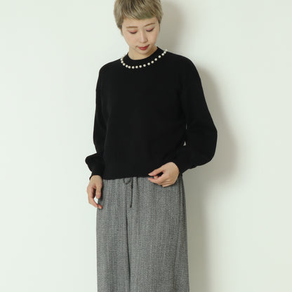 パールクルーネックニット 771215