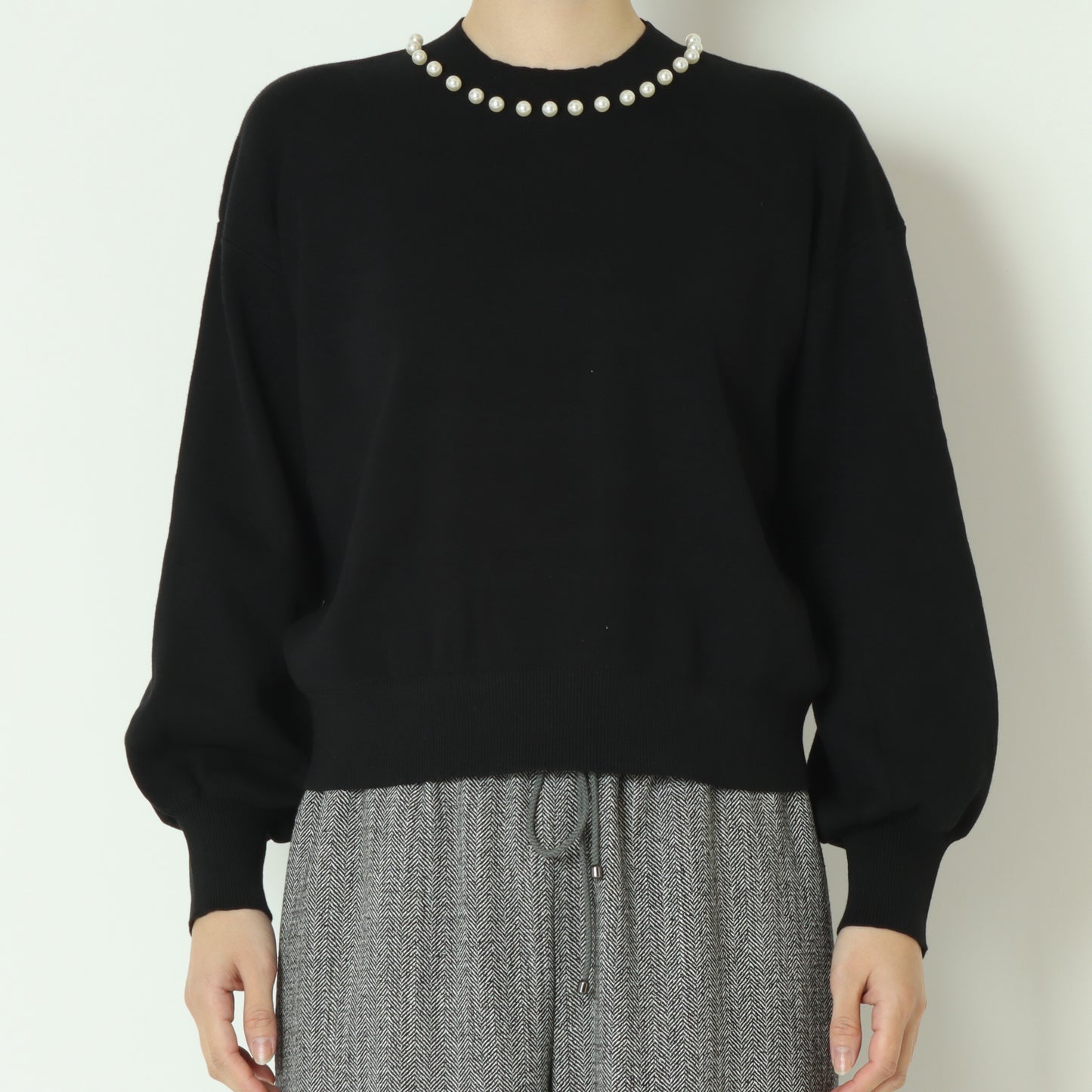 パールクルーネックニット 771215