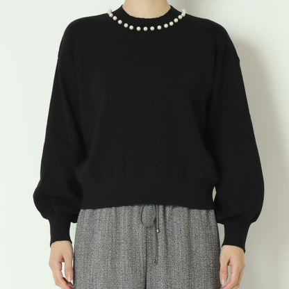 パールクルーネックニット 771215