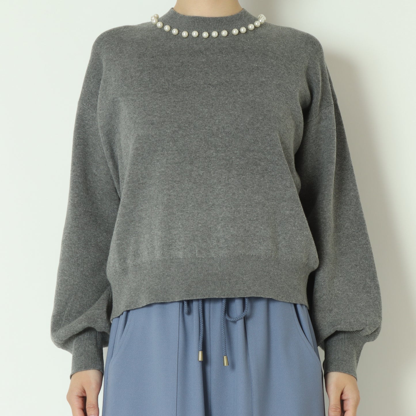 パールクルーネックニット 771215