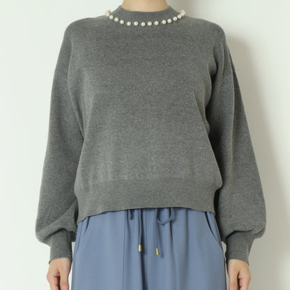 パールクルーネックニット 771215
