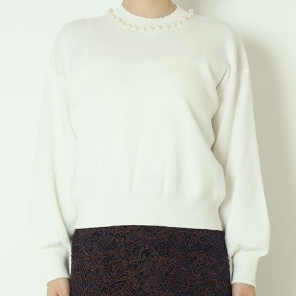 パールクルーネックニット 771215