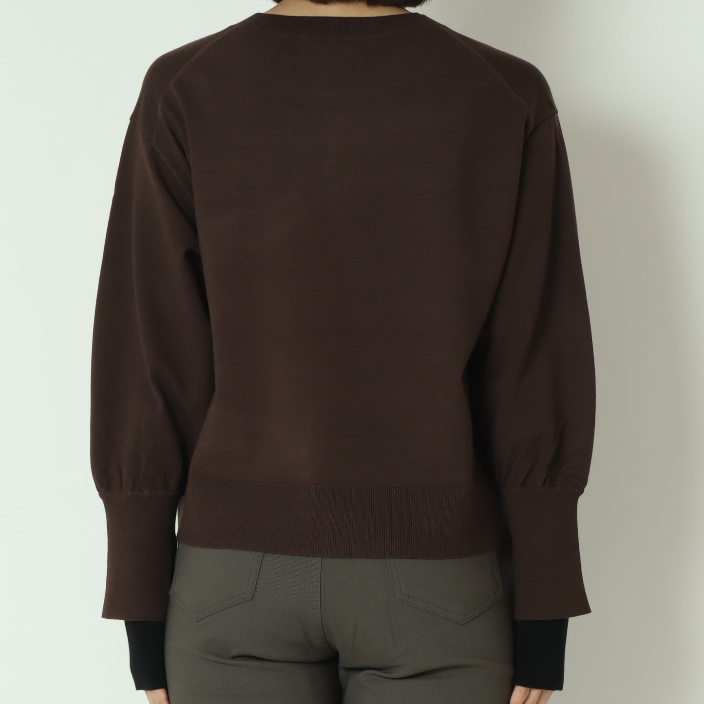 袖口配色デザインニットプルオーバー  256904