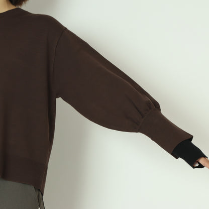 袖口配色デザインニットプルオーバー  256904