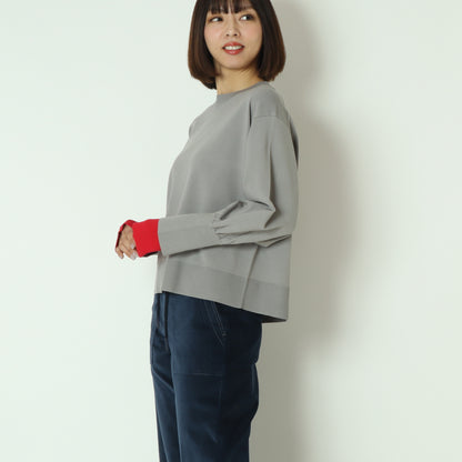 袖口配色デザインニットプルオーバー  256904