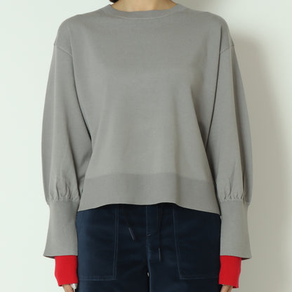 袖口配色デザインニットプルオーバー  256904