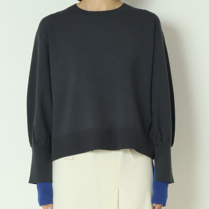 袖口配色デザインニットプルオーバー  256904