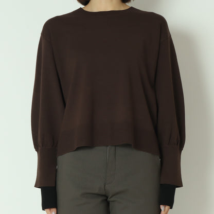 袖口配色デザインニットプルオーバー  256904