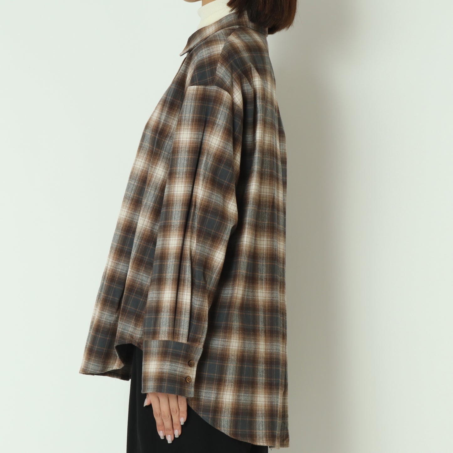 タックデザインチェックシャツ  258950