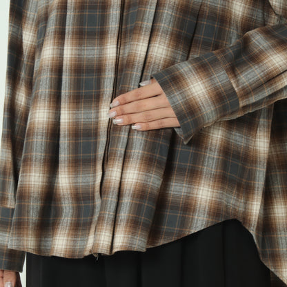 タックデザインチェックシャツ  258950