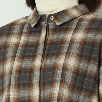 タックデザインチェックシャツ  258950