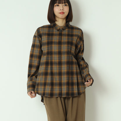 タックデザインチェックシャツ  258950