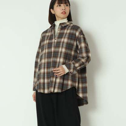 タックデザインチェックシャツ  258950