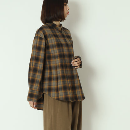 タックデザインチェックシャツ  258950