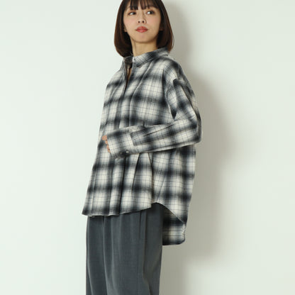 タックデザインチェックシャツ  258950