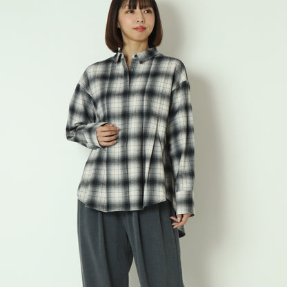 タックデザインチェックシャツ  258950