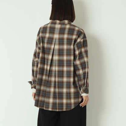 タックデザインチェックシャツ  258950