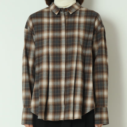 タックデザインチェックシャツ  258950