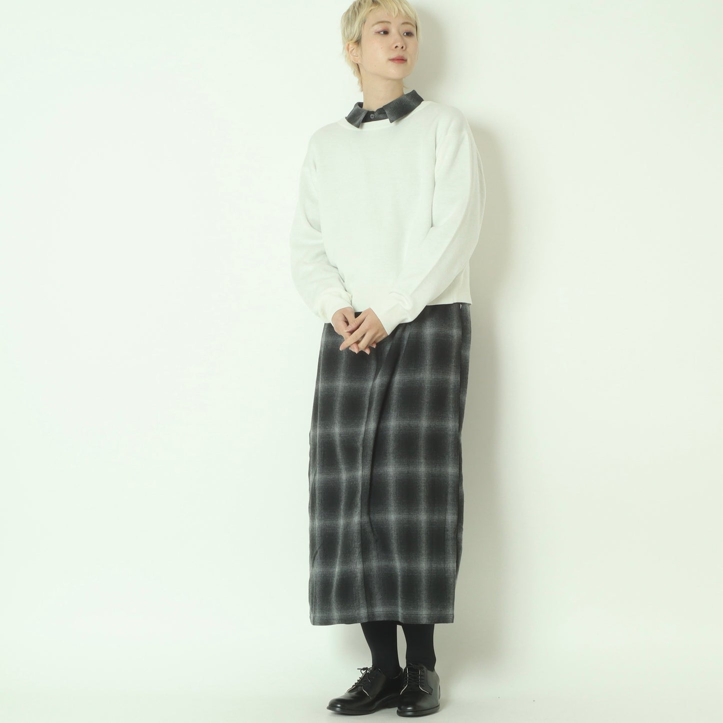 オンブレチェックワンピース 792708