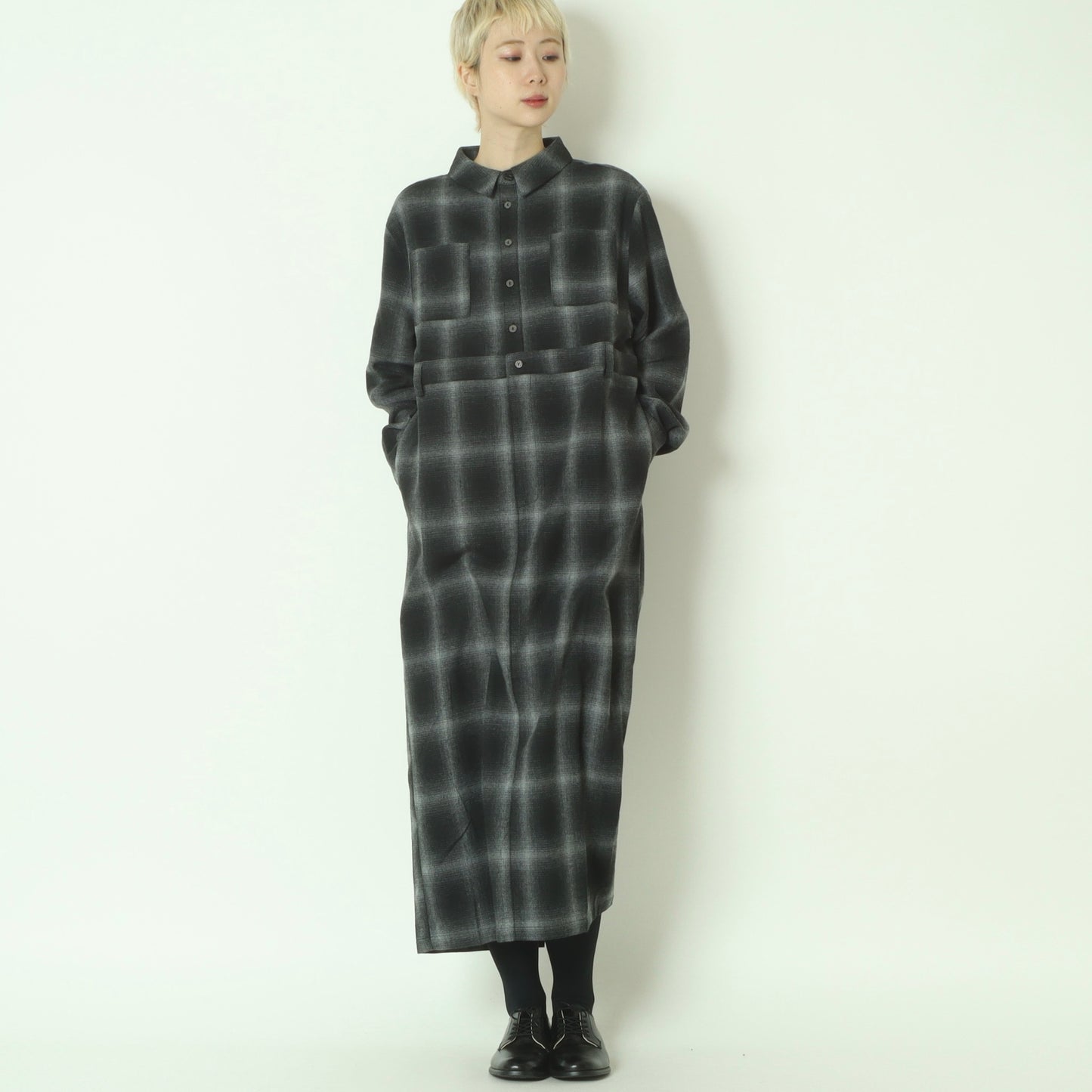 オンブレチェックワンピース 792708