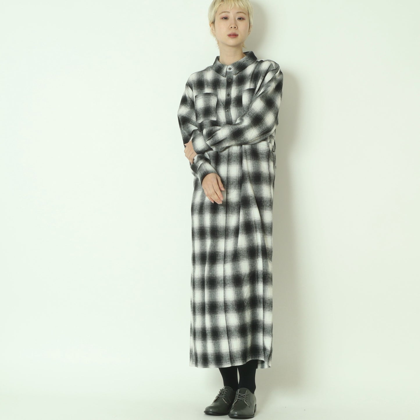 オンブレチェックワンピース 792708