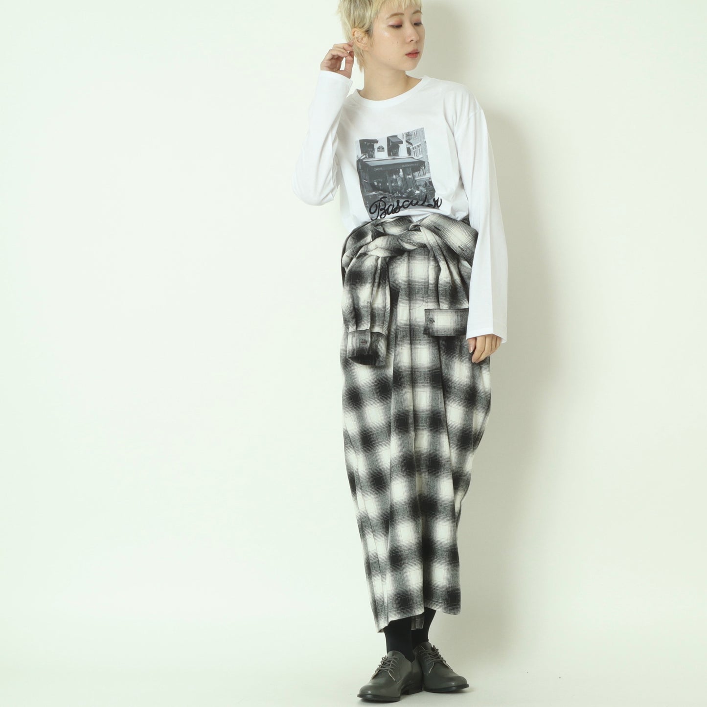 オンブレチェックワンピース 792708