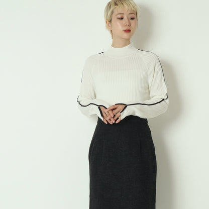 袖スリット配色ラインニット 791236