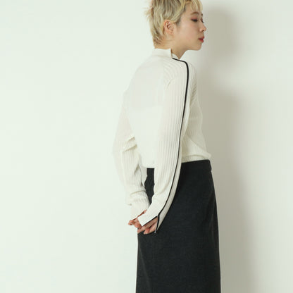 袖スリット配色ラインニット 791236