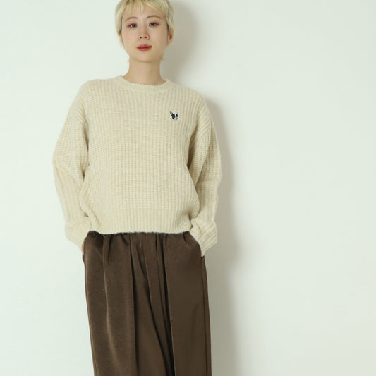 フレンチブルドッグ刺繍畦ニット 791218