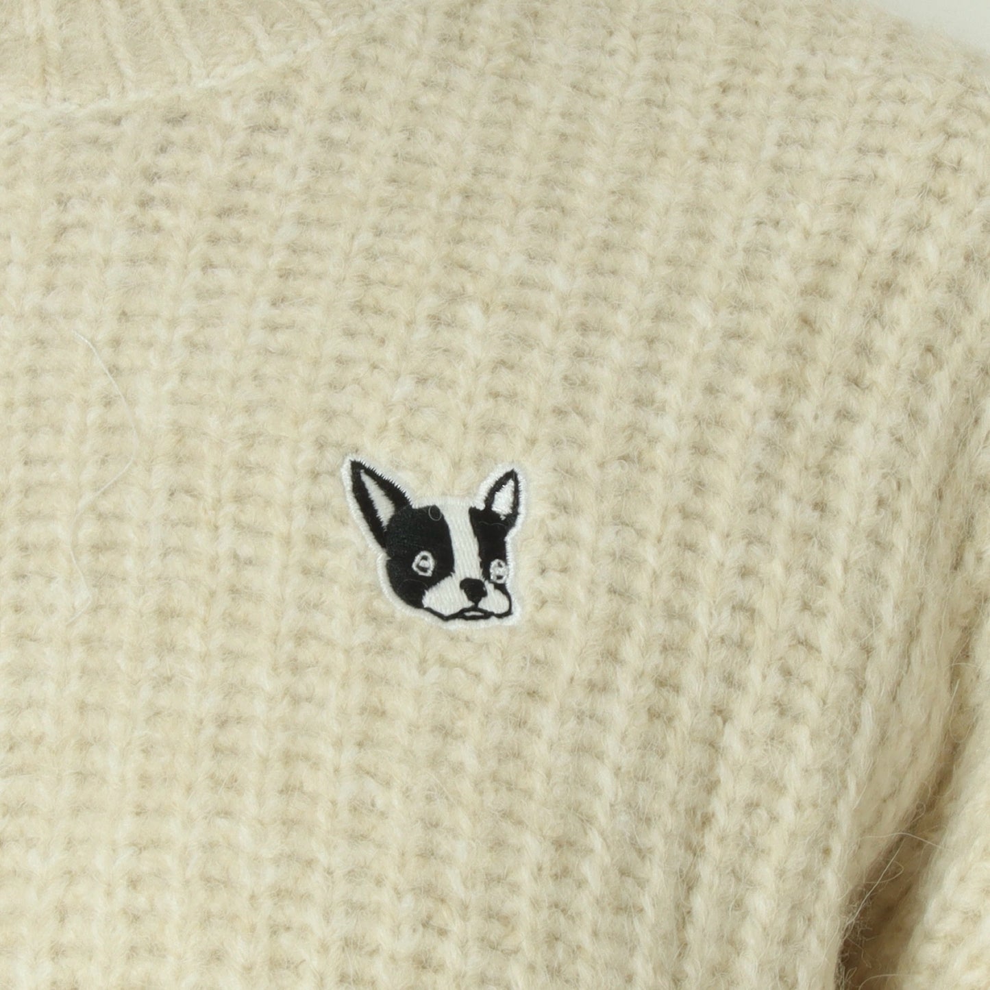 フレンチブルドッグ刺繍畦ニット 791218