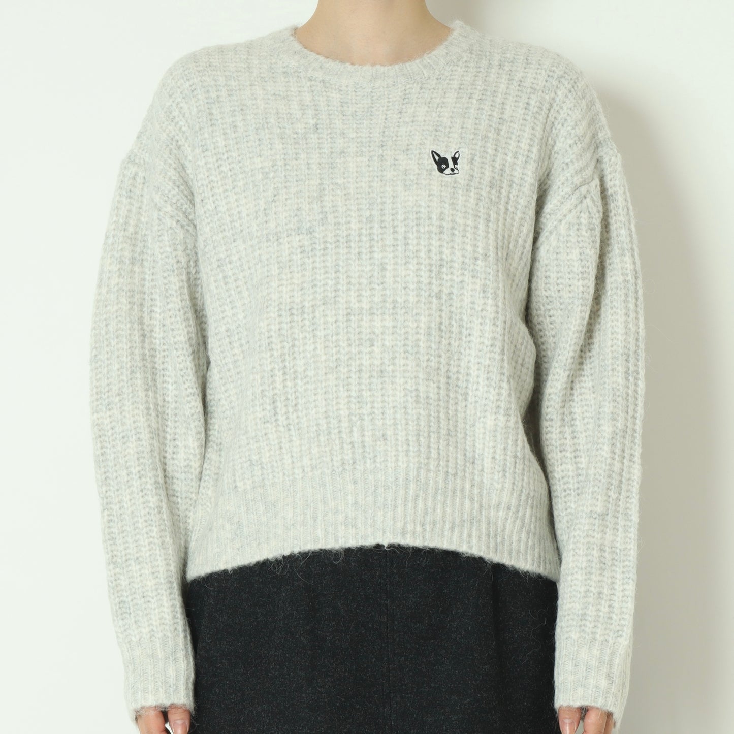 フレンチブルドッグ刺繍畦ニット 791218