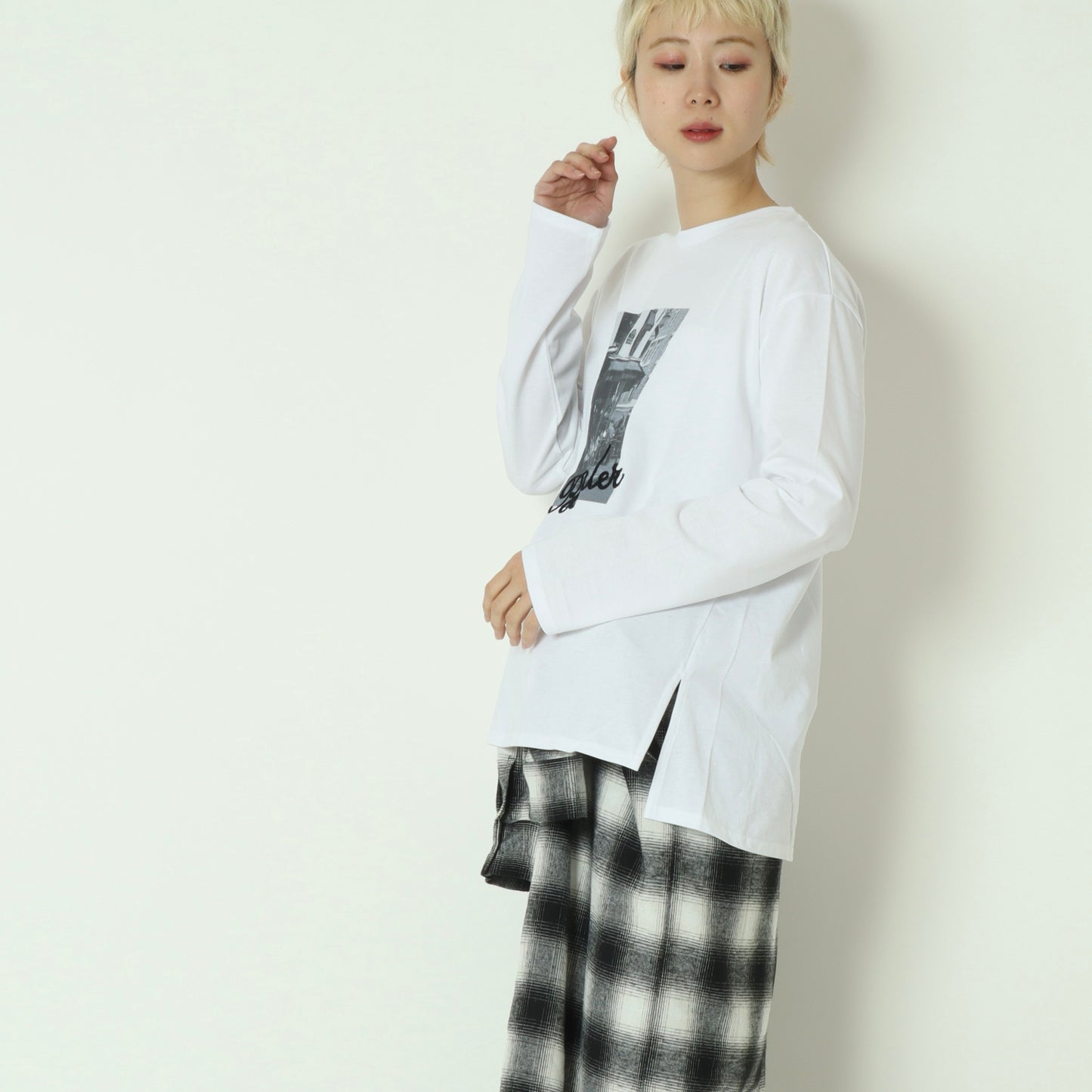 フォトプリントロングスリーブTシャツ 790303