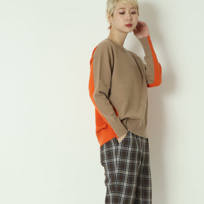 配色ニットプルオーバー 523812