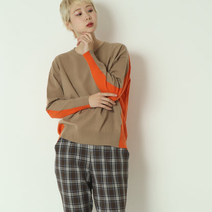 配色ニットプルオーバー 523812