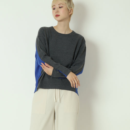 配色ニットプルオーバー 523812