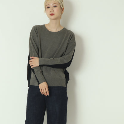 配色ニットプルオーバー 523812