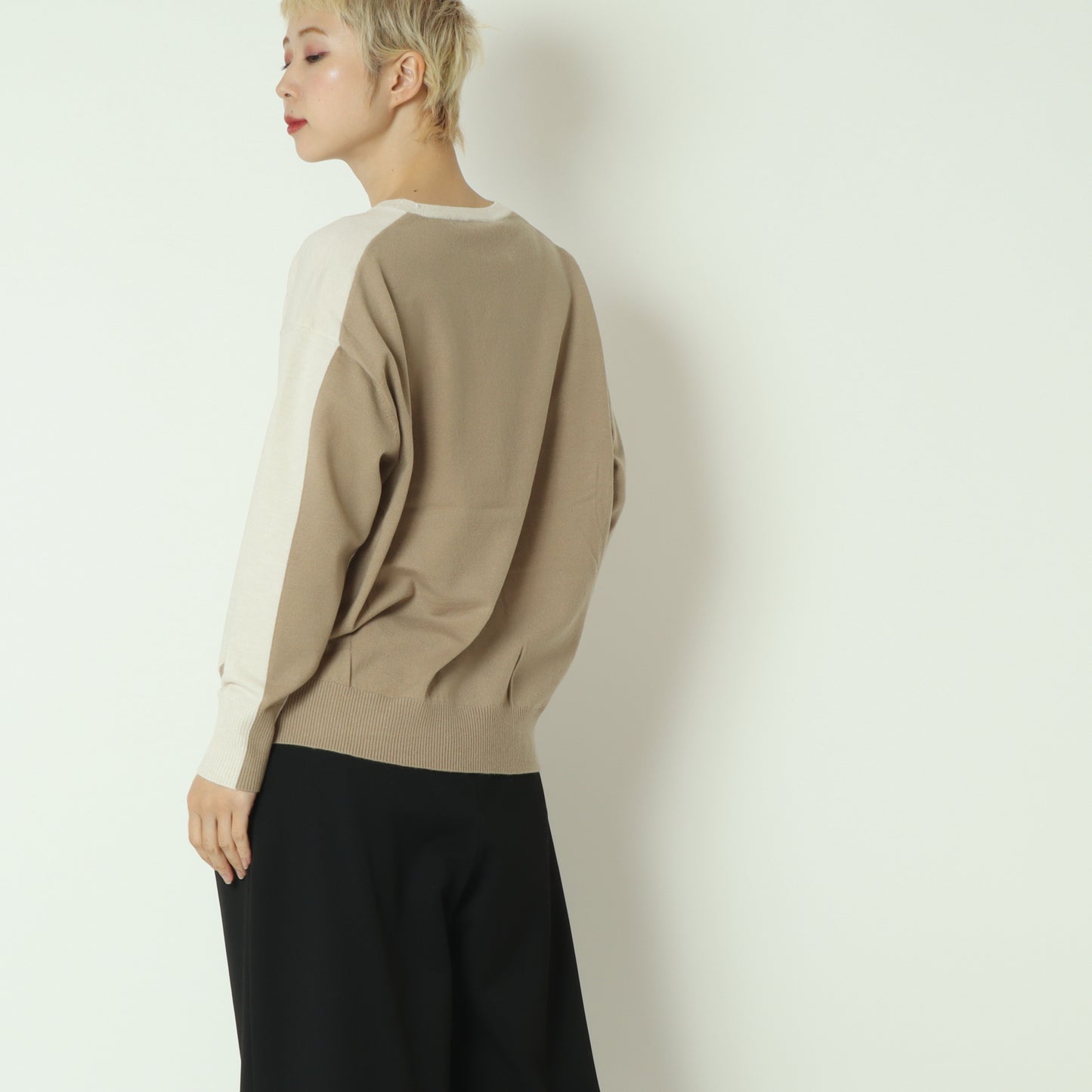 配色ニットプルオーバー 523812